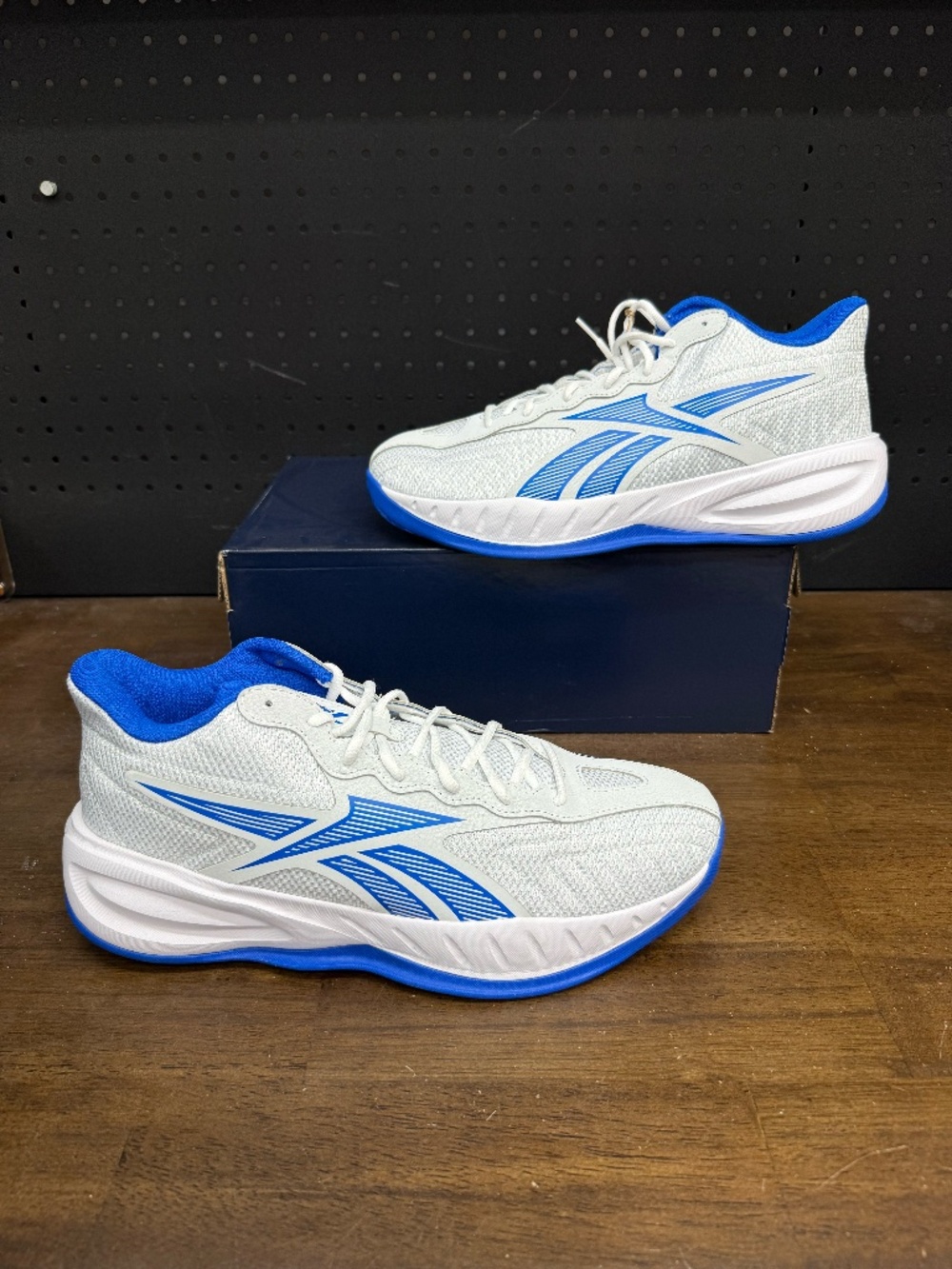 New W/O Box! Men's Reebok Press Retro 'Moon Optimum Blue' Basketball Sneakers